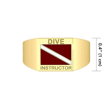 Dive Instructor Solid Gold Ring GRI087 - Jewelry